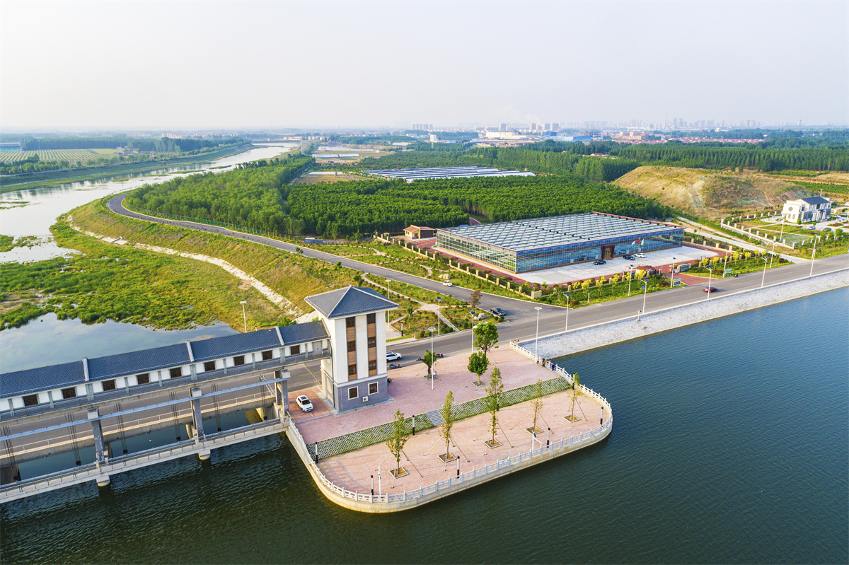 龍湖綠園田園綜合體俯瞰圖。濰坊市生態環境局供圖。